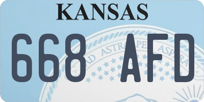KS license plate 668AFD