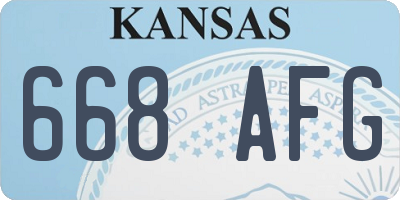 KS license plate 668AFG