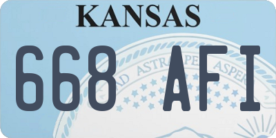 KS license plate 668AFI