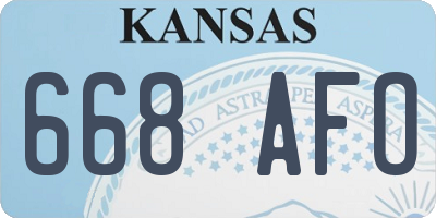KS license plate 668AFO