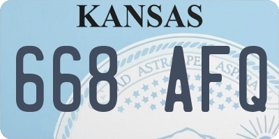 KS license plate 668AFQ