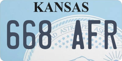 KS license plate 668AFR