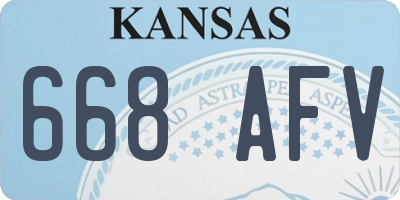 KS license plate 668AFV