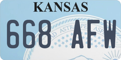 KS license plate 668AFW
