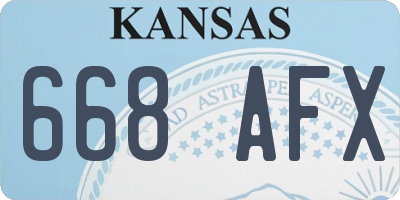 KS license plate 668AFX