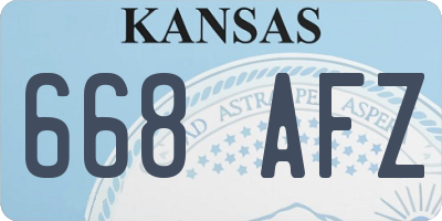 KS license plate 668AFZ
