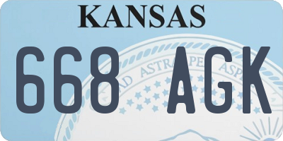 KS license plate 668AGK