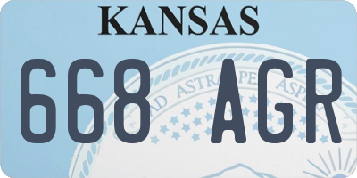 KS license plate 668AGR