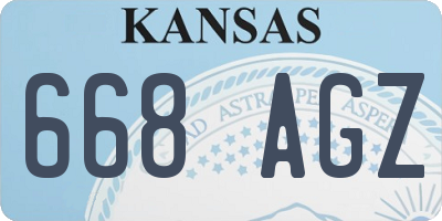 KS license plate 668AGZ