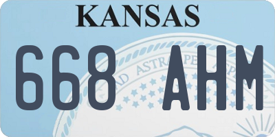 KS license plate 668AHM