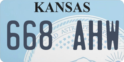 KS license plate 668AHW