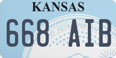 KS license plate 668AIB