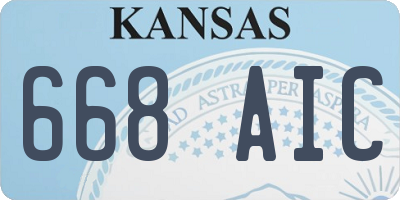 KS license plate 668AIC