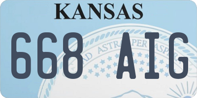 KS license plate 668AIG