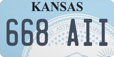 KS license plate 668AII