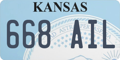 KS license plate 668AIL