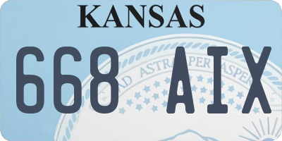 KS license plate 668AIX