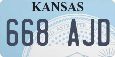 KS license plate 668AJD