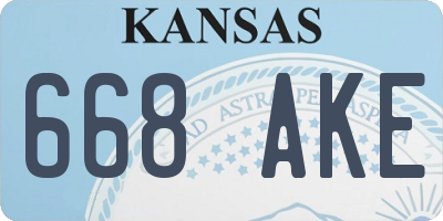 KS license plate 668AKE
