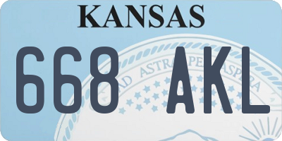 KS license plate 668AKL