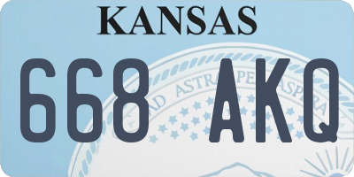 KS license plate 668AKQ