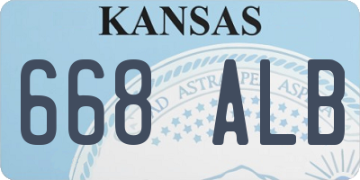 KS license plate 668ALB