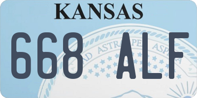 KS license plate 668ALF