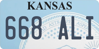 KS license plate 668ALI