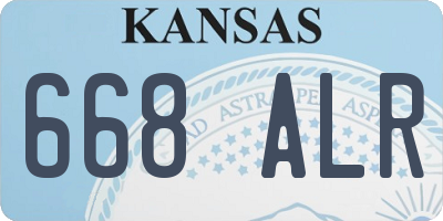 KS license plate 668ALR