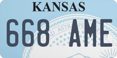 KS license plate 668AME