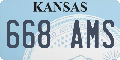 KS license plate 668AMS