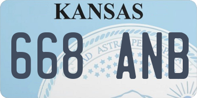 KS license plate 668ANB