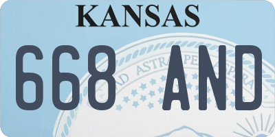 KS license plate 668AND