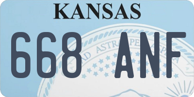 KS license plate 668ANF