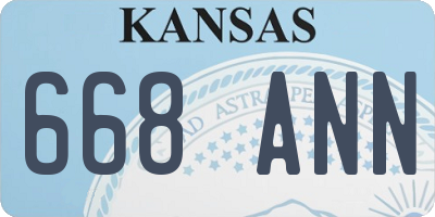 KS license plate 668ANN