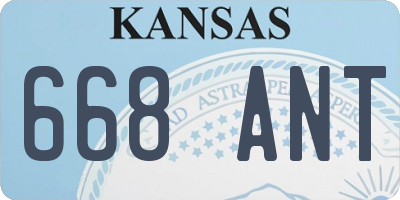 KS license plate 668ANT