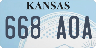 KS license plate 668AOA