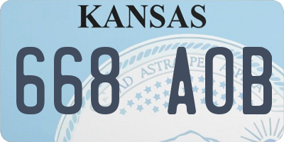 KS license plate 668AOB