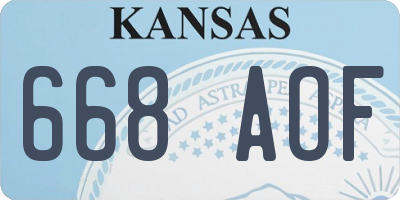 KS license plate 668AOF
