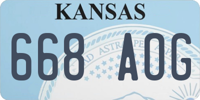 KS license plate 668AOG