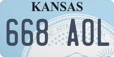KS license plate 668AOL