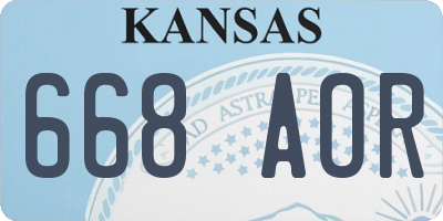 KS license plate 668AOR