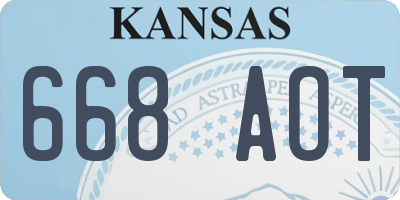 KS license plate 668AOT