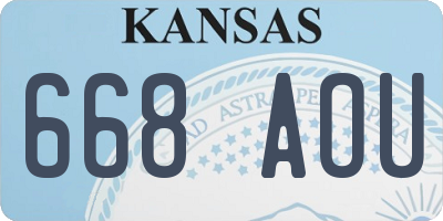 KS license plate 668AOU