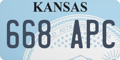 KS license plate 668APC