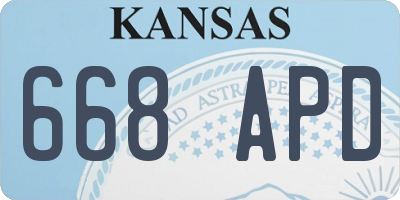 KS license plate 668APD