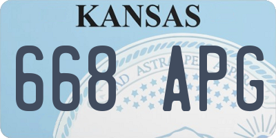 KS license plate 668APG