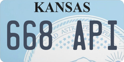 KS license plate 668API