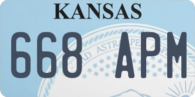 KS license plate 668APM