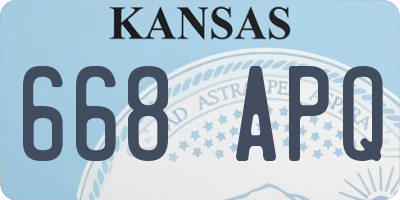KS license plate 668APQ